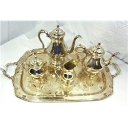 Vintage International Silver Silver plate 5 pc Tea & Coffee Set