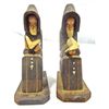 Image 1 : Pair of Primitive Carved Monks holding Book, made in Mexico - Vintage