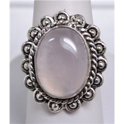 New German silver ring, Size 8.5, Moonstone