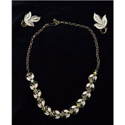 Vintage Coro Set, Choker and Clip Back Earrings. Choker is 15" long