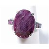 Image 1 : 12 ctw. Genuine Ruby Sterling Silver Ring