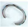 Image 1 : Native American Inlay Cuff Bracelet - Vintage- coin silver