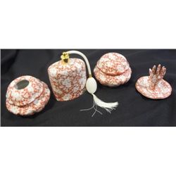 4 PIECE CERAMIC VICTORIA WAKK IRONWORKS SET