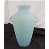 Image 1 : LARGE AND HEAVY GREEK STYLE GLASS VASE WITH APPLIED HANDLES