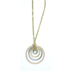 Citra 14kt Tricolored Circle Pendant On Chain