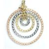 Image 2 : Citra 14kt Tricolored Circle Pendant On Chain