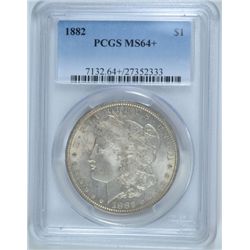 1882 MORGAN SILVER DOLLAR, PCGS MS-64+  IT SURE LOOKS MS-65