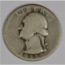 1932-D WASHINGTON QUARTER, AG/G  KEY TO SERIES