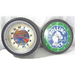 Rolling Rock and Nascar Clocks