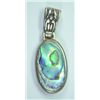 Image 2 : Sterling Silver Oval Abalone Pendant and  Earrings Set