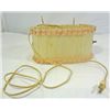 Image 1 : VINTAGE HEADBOARD LAMP, SATIN WITH RUFFLES