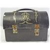 Image 1 : ANTIQUE 1940'S MODERN INDUSTRIAL BLACK METAL LUNCH BOX MADE BY ALADDIN INDUST