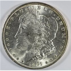 1891 MORGAN DOLLAR MS63++ WHITE, NICE