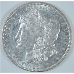 1892 MORGAN SILVER DOLLAR, AU-58