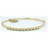 Image 2 : Pre0owned 14K Yellow Gold Emerald and Diamond Bracelet, Excellent Condition