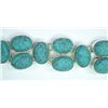 Image 2 : New German Silver Bracelet with Syn Turquoise. 7" long