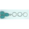 Image 3 : New German Silver Bracelet with Syn Turquoise. 7" long