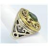 Image 2 : Victorian Style German silver ring with Green Stone, Size  7 1/2