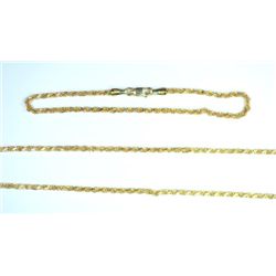 10kt Diamond Cut Rope Bracelet and Chain