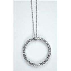 10kt White Gold Diamond Circle Pendant
