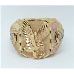 10kt Men's Stamper Black Hills Gold Harley Davidson  Ring