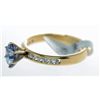 Image 2 : Pre-Owned 14k Yellow Gold Synthetic Alexandrite and Diamond Ring, Size  6.25