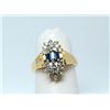 Image 2 : 14kt Diamond and Sapphire Ring. 1 ctw. Size 5 1/4.