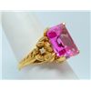 Image 2 : 14kt Pink Stone Ring with Diamond Accents