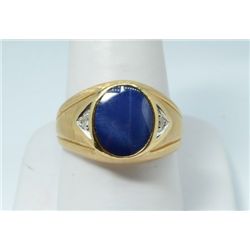 Blue Lindy Star ring with clear stones. Size 11.