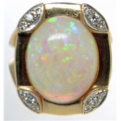 14k Opal Diamond Ring, size 6.75, This ring is MASSIVE!