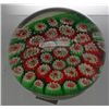 Image 1 : Vintage Red and Green Millefiori Cane Paperweight