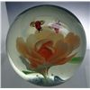 Image 1 : Large Glass Paperweight - Flowers and Bugs