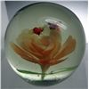 Image 2 : Large Glass Paperweight - Flowers and Bugs