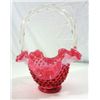 Image 1 : FENTON HOBNAIL BASKET CRANBERRY OPALESCENT