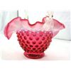 Image 2 : FENTON HOBNAIL BASKET CRANBERRY OPALESCENT