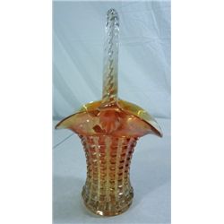 VINTAGE CARNIVAL GLASS BASKET