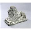 Image 1 : A 19th century reconstituted stone figure of a recumbent lion on a rectangular plinth, 51 high x...