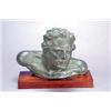 Image 1 : H Orresto, a terracotta bust of Jean Mermoz with green bronzed patination on later rectangular ba...