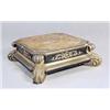 Image 1 : A French giltwood stand of canted square form, with a simulate marble top and sides and four acan...
