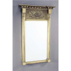 An early 19th century gilt overmantel mirror, the inverted breakfront cornice above a band of gil...