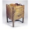 Image 1 : A George III mahogany tray top night commode, the wavy gallery with pierced handles, above a cros...