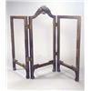 Image 1 : A 19th century Continental walnut three fold glazed screen, the central arched leaf carved with a...