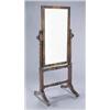 Image 1 : A George IV mahogany cheval mirror, the rectangular plate with a crossbanded frame with turned fi...