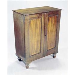 A mid 19th century mahogany rectangular cabinet, the moulded top above two panelled doors enclosi...
