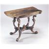 Image 1 : A Victorian rosewood card table, the folding swivel top of serpentine form with a moulded edge en...