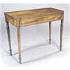 Image 1 : A George IV mahogany tea table, the canted rectangular folding top with reeded edges, on ring tur...