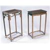 Image 1 : Two Chinese huang huali tables, one of plain design with a rectangular top, straight legs and str...