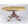 Image 1 : A Victorian walnut oval breakfast table, the quarter veneered burr walnut top with marquetry and...