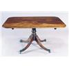 Image 1 : A George IV mahogany breakfast table, the rectangular top with rounded corners and a reeded edge,...