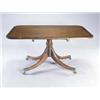 Image 1 : A mahogany and rosewood and crossbanded rectangular tip up breakfast table, on turned column with...